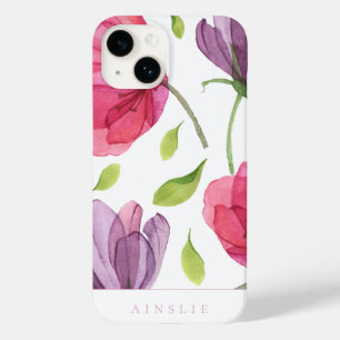 Wispy Violet Floral Pattern Case-Mate iPhone 14 Case