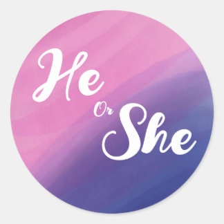 Wispy Watercolor Gender Reveal Envelope Seal