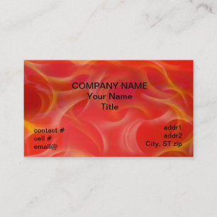 wispy yellow hotrod flames on red business card