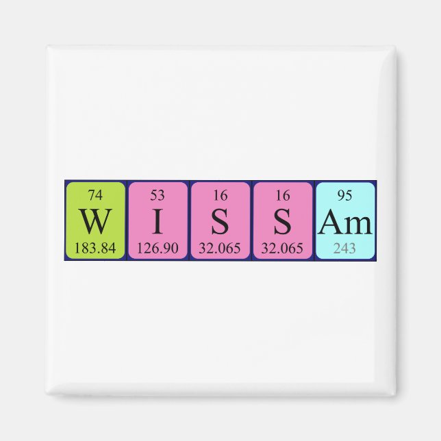 Wissam periodic table name magnet (Front)