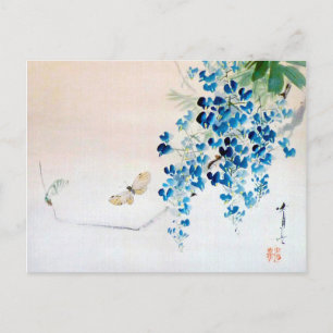Wisteria and a Butterfly, Watanabe Seitei Postcard