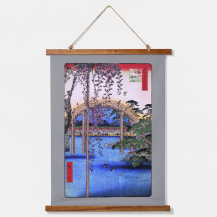 Wisteria and Arched Bridge, Hiroshige Hanging Tapestry