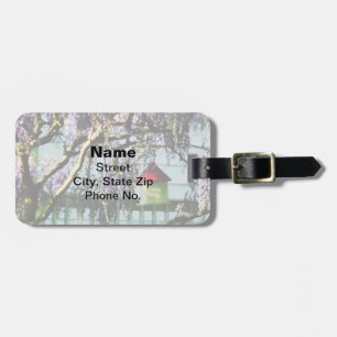 Wisteria and Birdhouse Luggage Tag