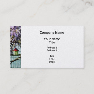 Wisteria and Birdhouse - Platinum Finish Business Card