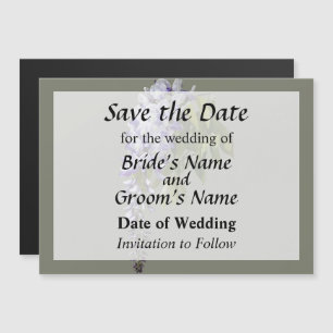 Wisteria and Leaves Save the Date Magnetic Invitation