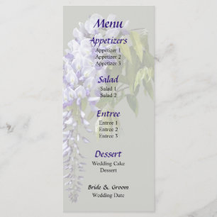 Wisteria and Leaves Wedding Menu