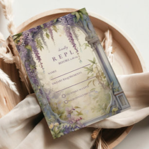 Wisteria Arch Botanical Wedding RSVP Card