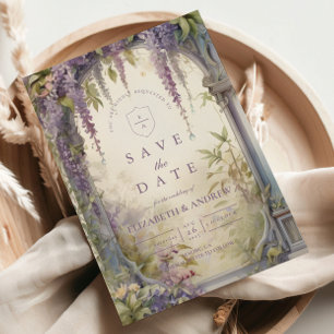 Wisteria Arch Botanical Wedding Save The Date
