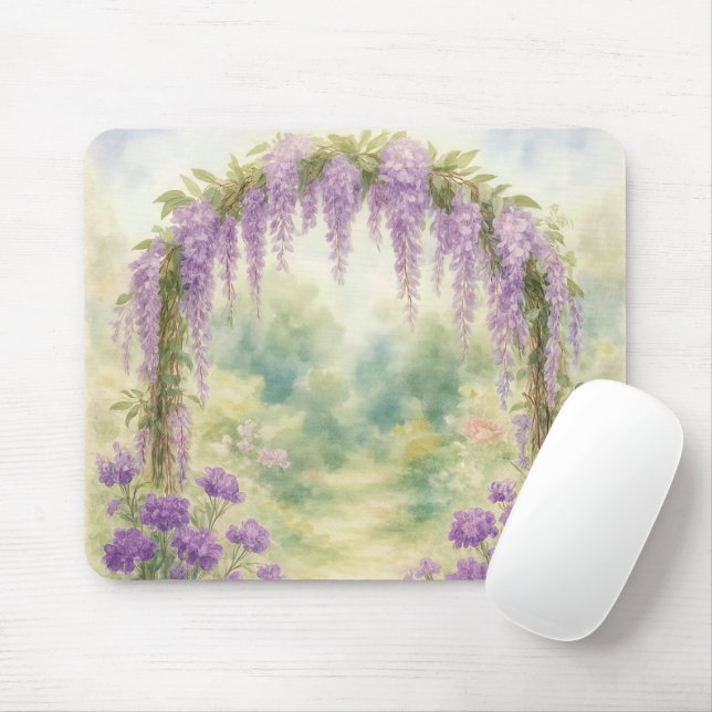 Wisteria Archway In a Summer Garden Mouse Pad (With Mouse)