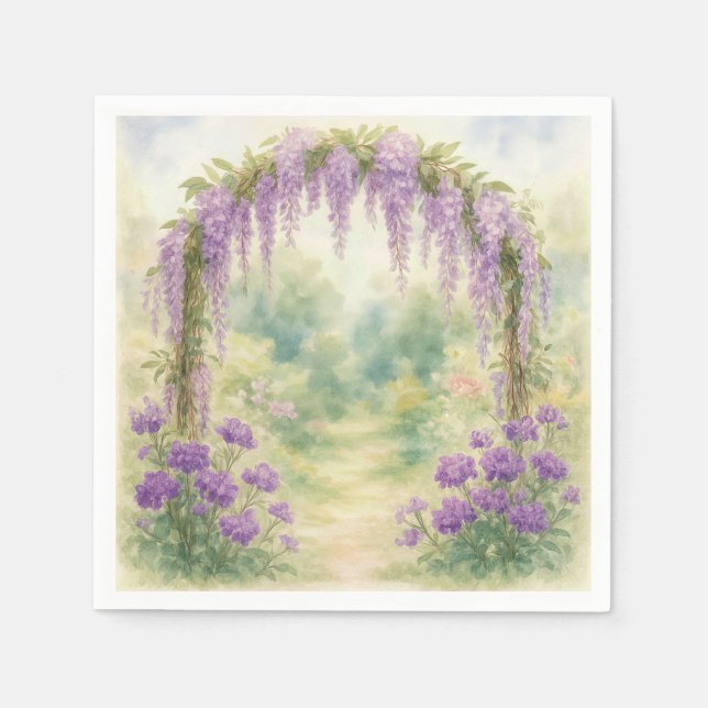 Wisteria Archway In a Summer Garden Napkin (Front)