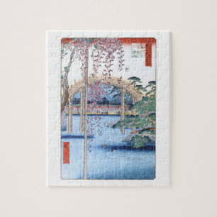 Wisteria at Kameido Shrine Hiroshige Fine Art Jigsaw Puzzle