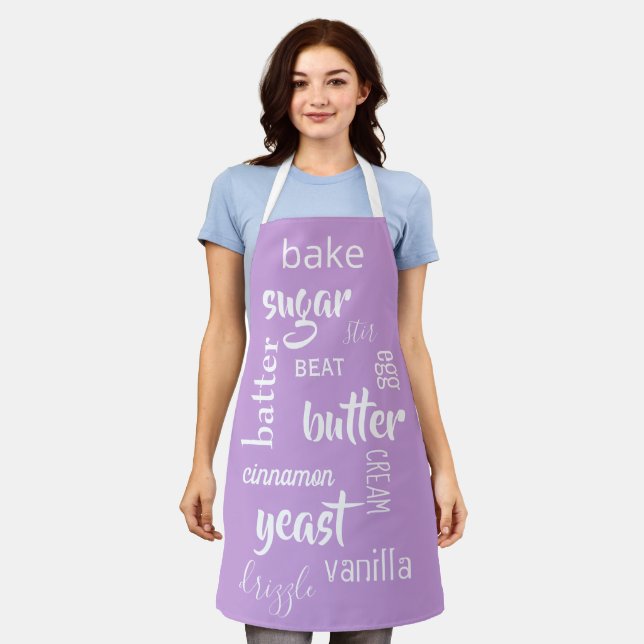 Wisteria Baking Words Apron (Worn)