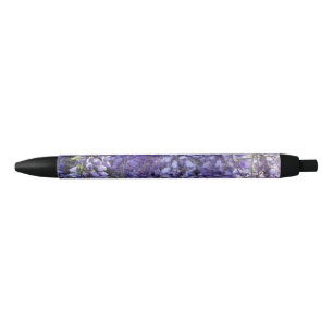 Wisteria Blooms in Springtime Blue Ink Pen