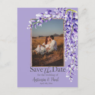 Wisteria Blooms Save the Date Photo Postcard