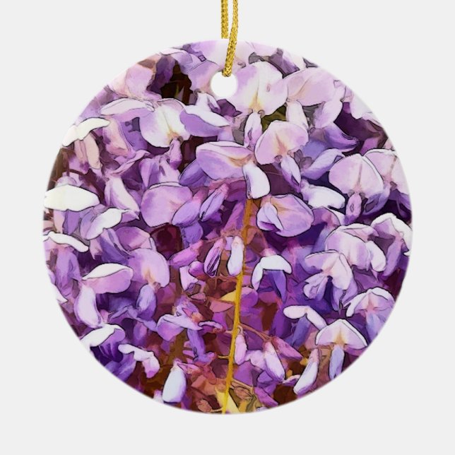 WISTERIA CERAMIC TREE DECORATION (Front)