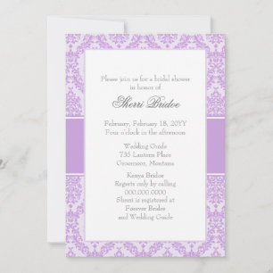 Wisteria Damask Bridal Shower Invitation