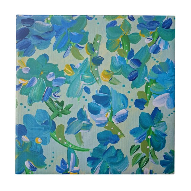 Wisteria Dream Floral Ceramic Tile (Front)