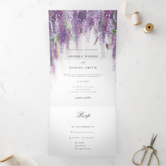 Wisteria dreams Tri-Fold invitation