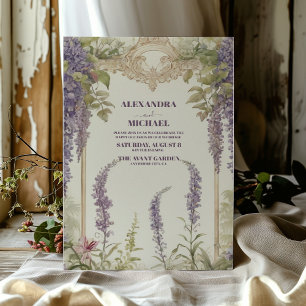 Wisteria Dusty Purple Watercolor Wedding Invitation