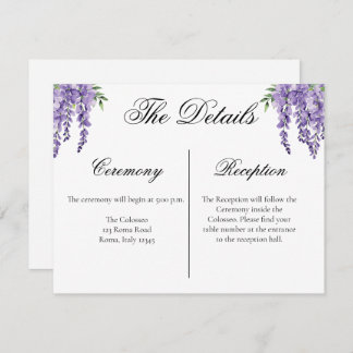 Wisteria Enclosure Details Card 