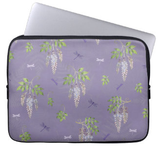 Wisteria, ferns, & Dragonflies Laptop Sleeve