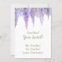 Wisteria floral invitation card