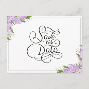 Wisteria Floral Save The Date Postcard