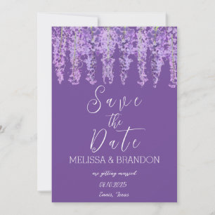 Wisteria Floral Watercolor Purple Flower Wedding  Invitation