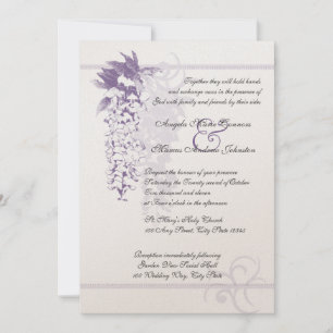 Wisteria Floral Wedding Invitation