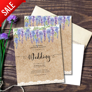 Wisteria Floral Wedding Rustic Kraft Lace BUDGET