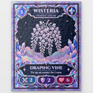 Wisteria Flower, Rainbow Foil Art Jigsaw Puzzle