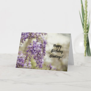 Wisteria Flowers Art Birthday Card