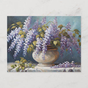 Wisteria Flowers Bouquet in a Vase Postcard