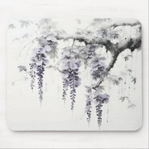 Wisteria Flowers Ink Painting Mouse Pad