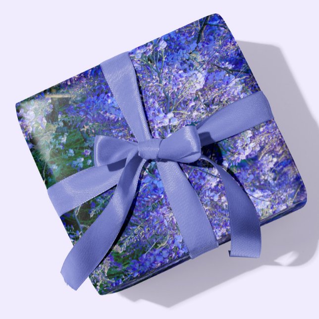 Wisteria Flowers Purple + Lavender  Wrapping Paper Sheet (Creator Uploaded)