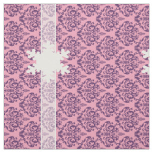 Wisteria Frosted Orchid Damask with Snowflake Fabric