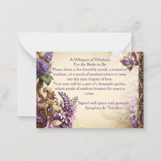 Wisteria Garden Advice Card | Purple Bridal