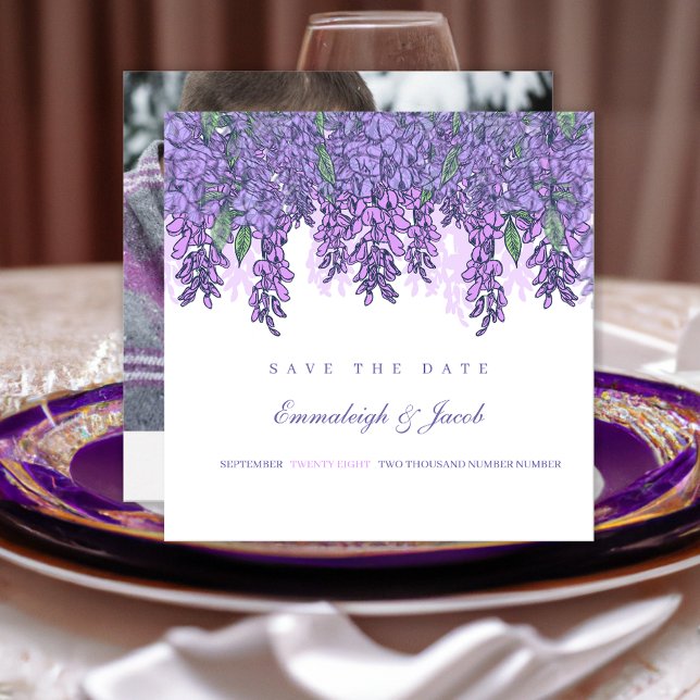 Wisteria Garden Romantic Purple Save the Date (Creator Uploaded)