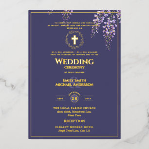 Wisteria Gold Catholic Wedding Elegant Purple