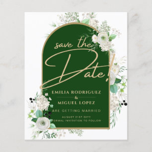 Wisteria Green Arch Wedding Save The Dates Flyer