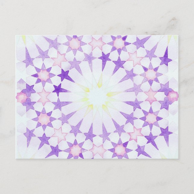 'Wisteria' Islamic geometry postcard (Front)