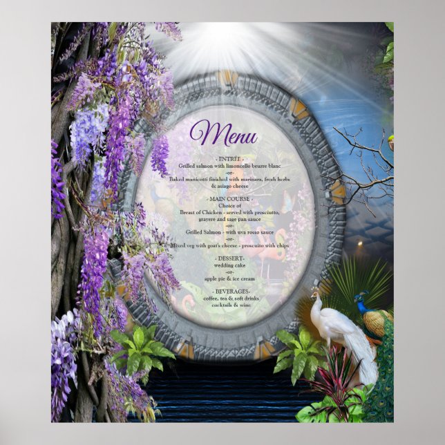 Wisteria & Large birds Dreamscape Theme  Poster (Front)