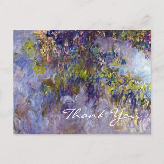Wisteria (left) by Claudet Monet, Thank You Postcard (Front)