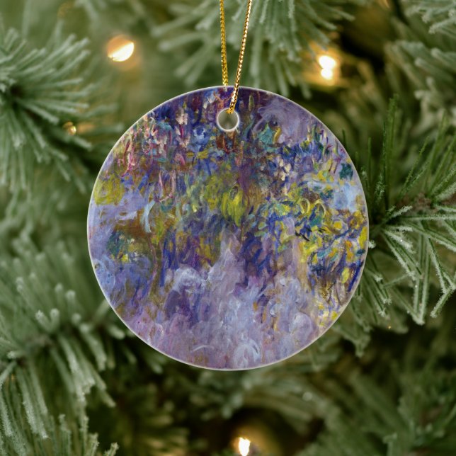 Wisteria (left half) by Claude Monet Ceramic Ornament (Tree)