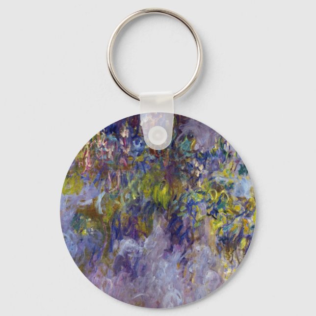 Wisteria (left half) by Claude Monet Key Ring (Front)