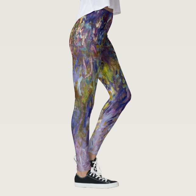 Wisteria (left half) by Claude Monet Leggings (Right)