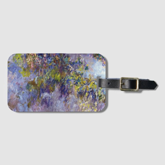 Wisteria (left half) by Claude Monet Luggage Tag (Front Horizontal)