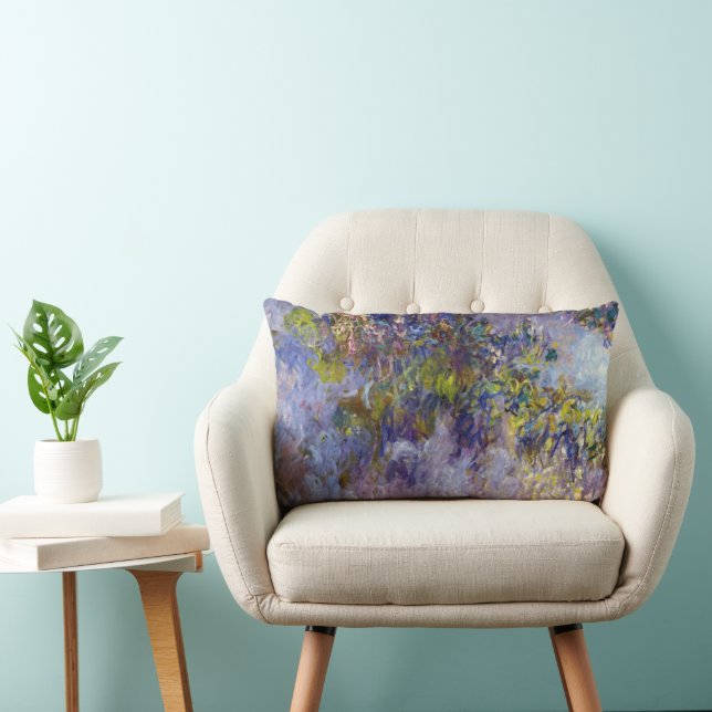 Wisteria (left half) by Claude Monet Lumbar Cushion (Chair)
