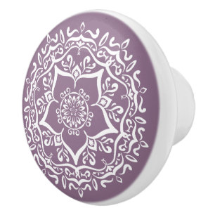 Wisteria Mandala Ceramic Knob