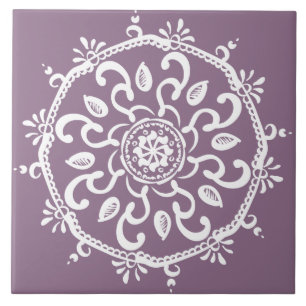 Wisteria Mandala Ceramic Tile